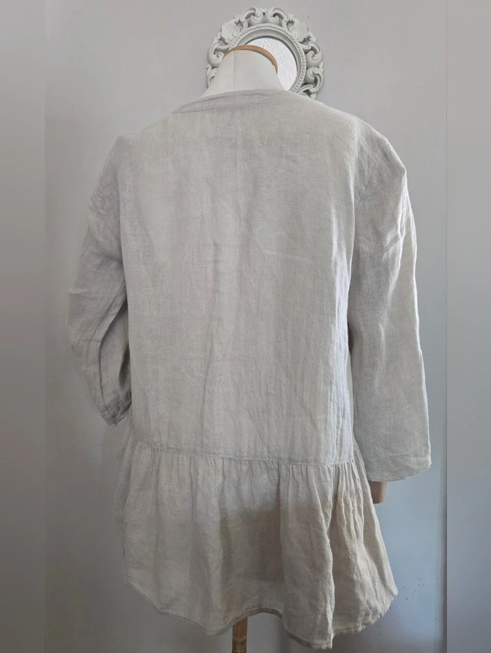 ZARA💫100% LINEN Button-Front Tunic - Picture 3 of 6